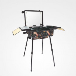 Bifull Profesjonalna kosmetyczka do makijażu przenośna z nogami Barokowy Żółty