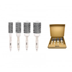 Bifull Zestaw 4 ceramicznych szczotek termicznych Ren Natur kolor piaskowy