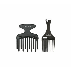 L3vel3 Zestaw 2 Czarne Grzebienie Afro