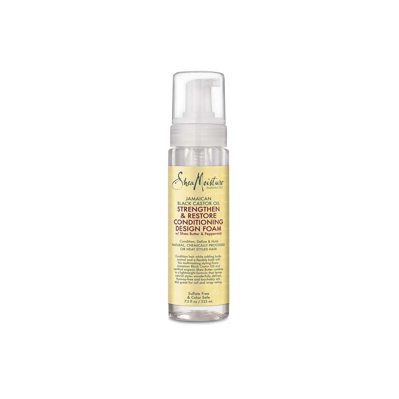 Shea Moisture Jamajski Czarny Rycynowy Wzmacniająca i ODBUDOWUJĄCA Pianka Kondycjonująca do Stylizacji (222ml)