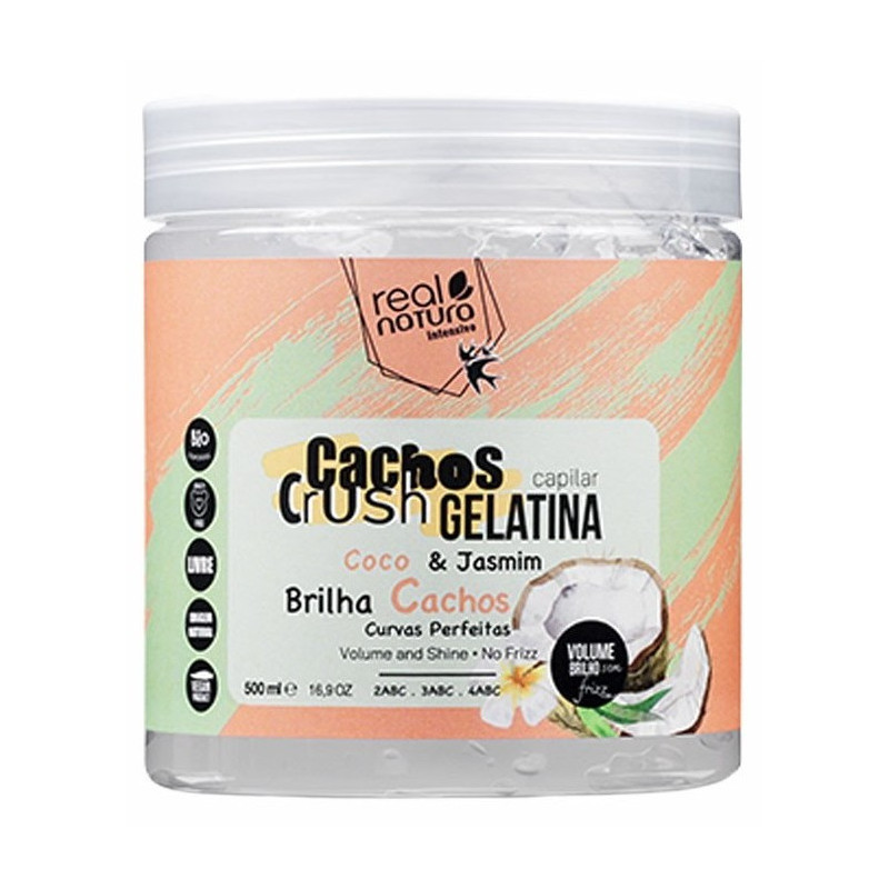 Real Natura Cachos Crush Żelatyna Capilar Kokos i Jaśmin (500ml)