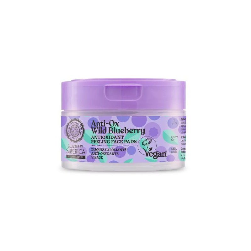 Natura Siberica Blueberry Antioxidant Peeling Face Pads (20Uds)