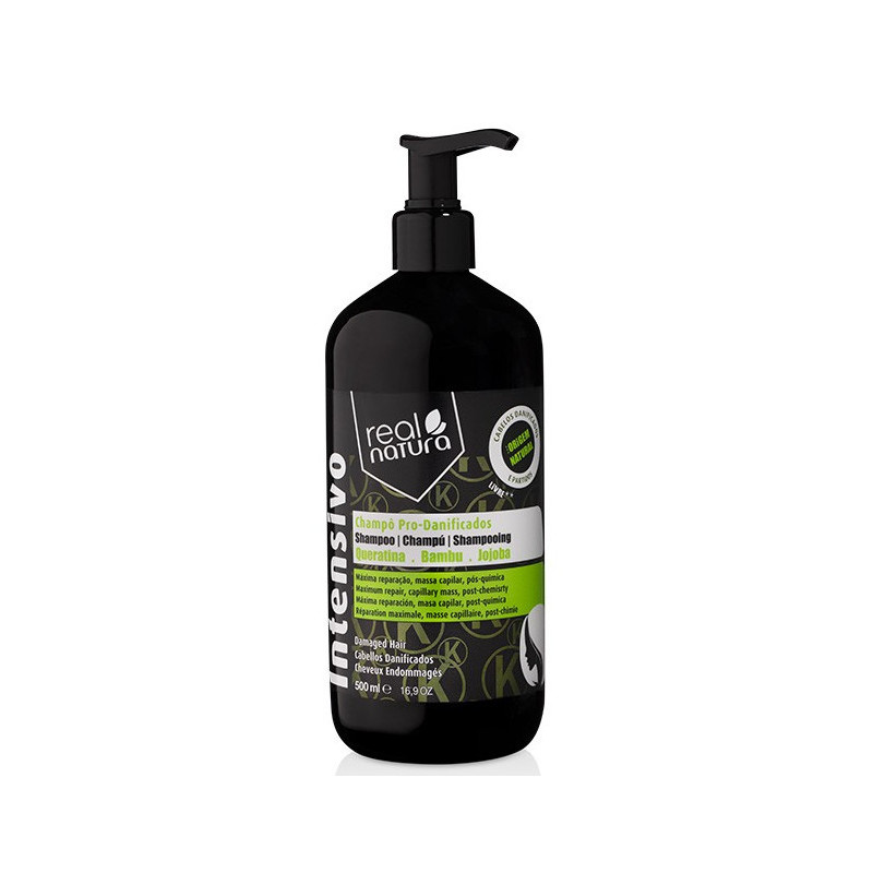 Real Natura Pro-Zniszczone Keratyna Szampon Bez Soli (500ml)